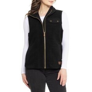 New! Pendleton Laurel Fleece Vest In Black size S